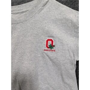 Ohio State Buckeyes T-Shirt Mens Medium Heather Gray Embroidered Block O Logo